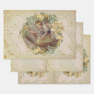 Angel Christmas Mother and child Wrapping Paper Sheet