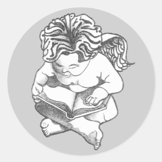 angel classic round sticker (Front)