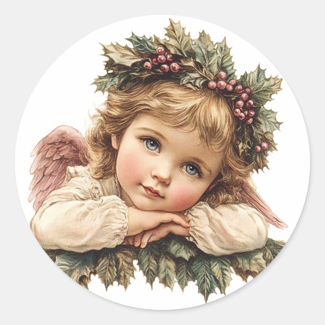 Angel Classic Round Sticker (Front)