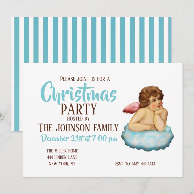 Angel Cloud Cupid              Invitation (Front/Back)