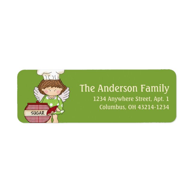 Angel Cookie Baker Return Address Label design4 (Front)