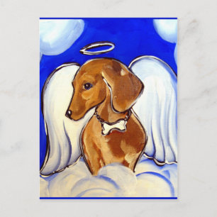 Angel Dachshund Postcard