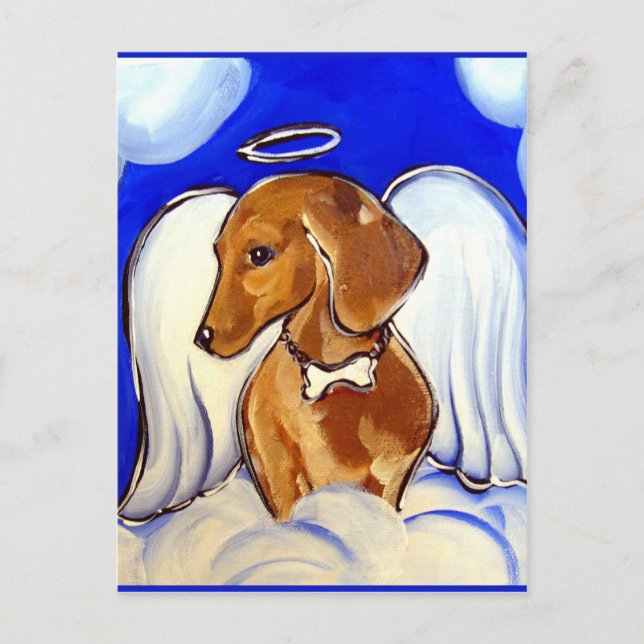 Angel Dachshund Postcard (Front)