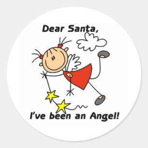 Angel Dear Santa Classic Round Sticker