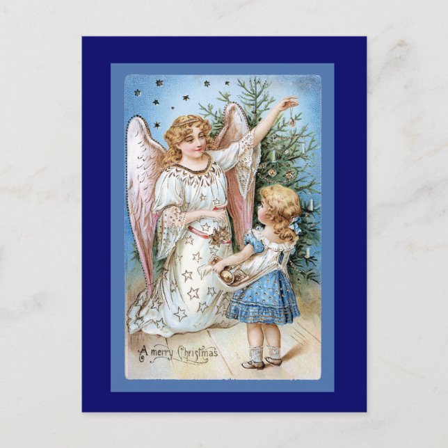 Angel Decorating the Tree Postcard (Front)
