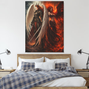Angel & Demon – Embodiment of Duality Canvas Print