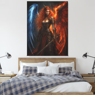 Angel & Demon – Guardian of Light and Fire Canvas Print