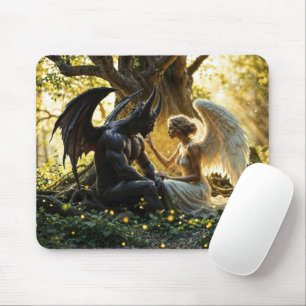 Angel Demon supernatural bright design Mouse Mat