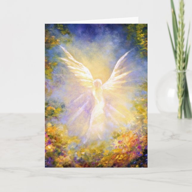 Angel Descending Fine Art Greeting Card (Front)