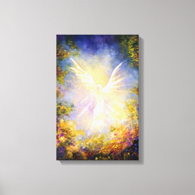 "Angel Descending" Guardian angel descending. Canvas Print (Front)