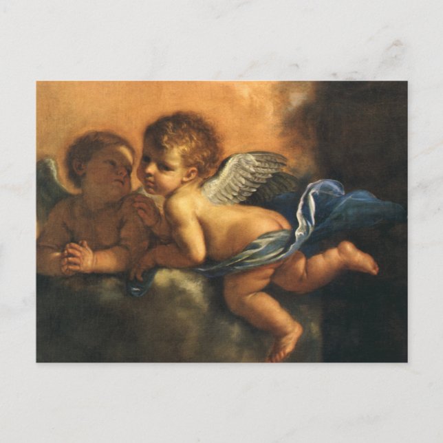 Angel detail, Patron Saints of Modena by Guercino Postcard (Front)