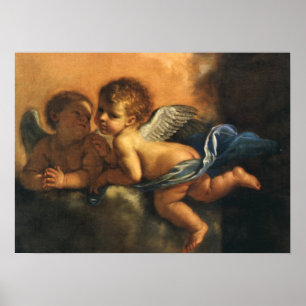 Angel detail, Patron Saints of Modena by Guercino Poster
