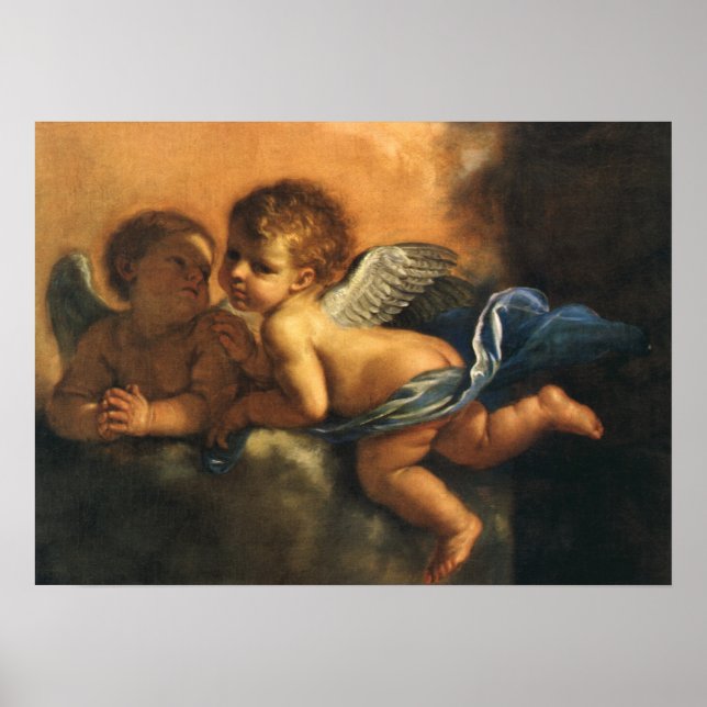 Angel detail, Patron Saints of Modena by Guercino Poster (Front)