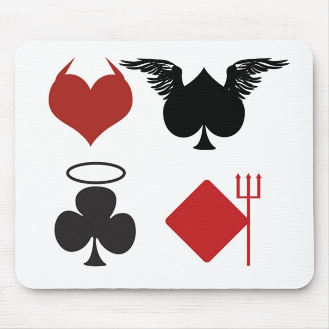 ANGEL DEVIL CARD SUITS MOUSE MAT (Front)