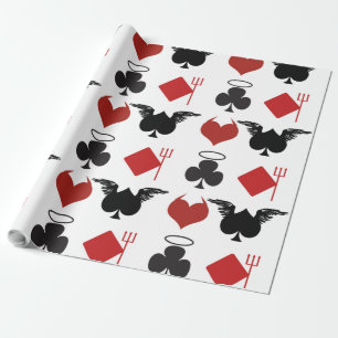 ANGEL DEVIL CARD SUITS WRAPPING PAPER