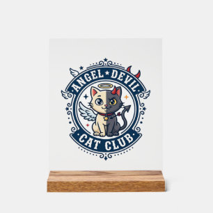 Angel Devil Cat Cat Mum Gift Idea - Angel Devil Ca Acrylic Sign