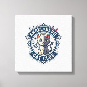 Angel Devil Cat Cat Mum Gift Idea - Angel Devil Ca Canvas Print