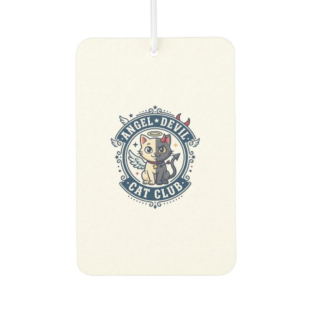 Angel Devil Cat Cat Mum Gift Idea - Angel Devil Ca Car Air Freshener (Front)
