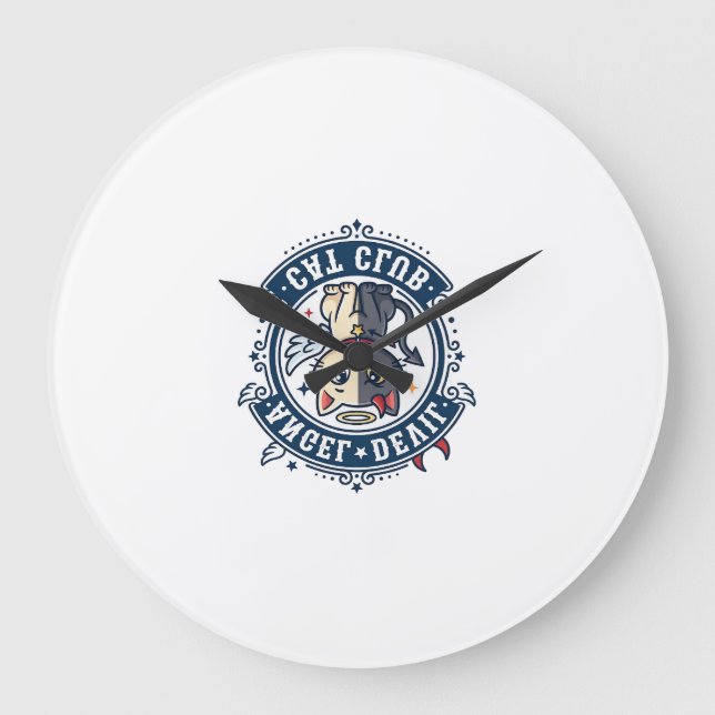 Angel Devil Cat Cat Mum Gift Idea - Angel Devil Ca Large Clock (Front)