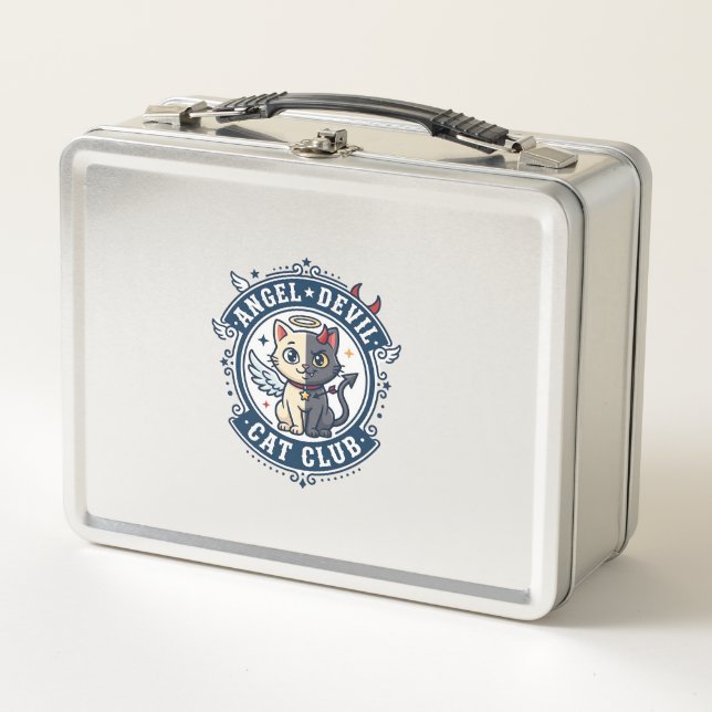 Angel Devil Cat Cat Mum Gift Idea - Angel Devil Ca Metal Lunch Box (Front)