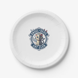 Angel Devil Cat Cat Mum Gift Idea - Angel Devil Ca Paper Plate