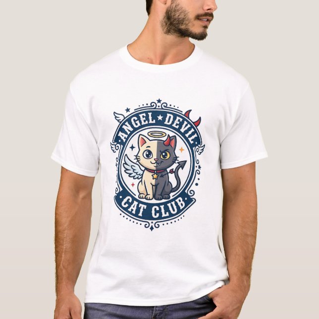 Angel Devil Cat Cat Mum Gift Idea - Angel Devil Ca T-Shirt (Front)