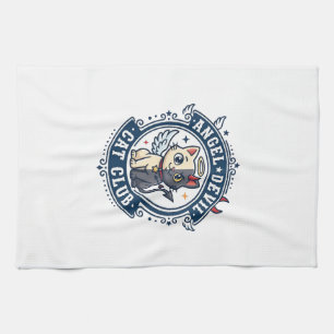 Angel Devil Cat Cat Mum Gift Idea - Angel Devil Ca Tea Towel