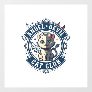 Angel Devil Cat Cat Mum Gift Idea - Angel Devil Ca Window Cling