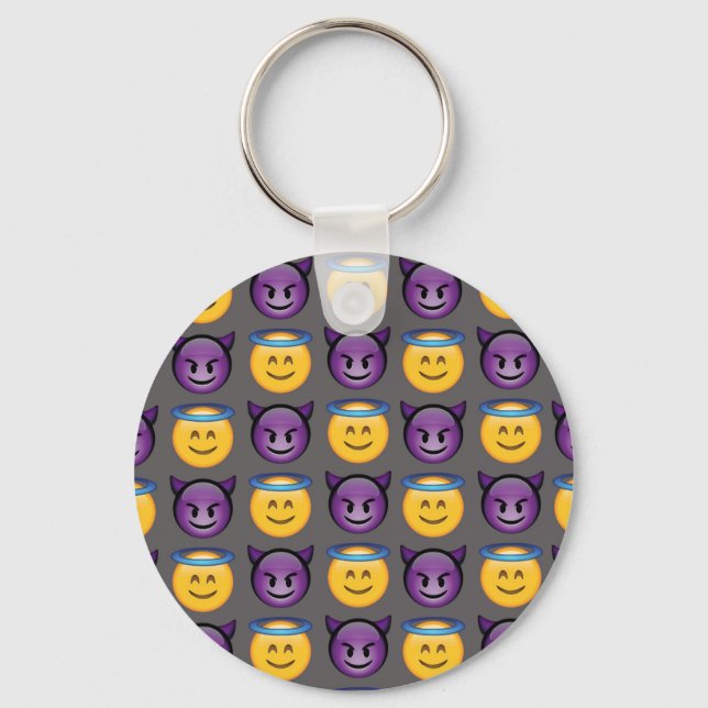 Angel & Devil Emojis Key Ring (Front)