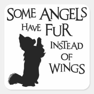 ANGEL DOG SQUARE STICKER