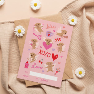 Angel Dogs Classroom Valentine Holiday Card