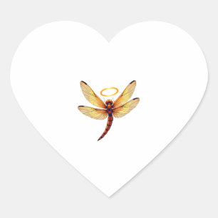 Angel Dragonfly Heart Sticker