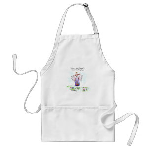 Angel Drawing Purple Blue Green "You My Friend" Standard Apron