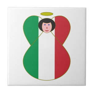 Angel Dressed in Italian Flag Tile