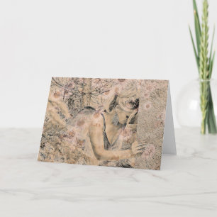 Angel Elegant Boho Floral Sepia Antique Card