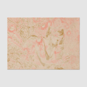 Angel Elegant Heavenly Sepia Pink Floral Antique Tissue Paper