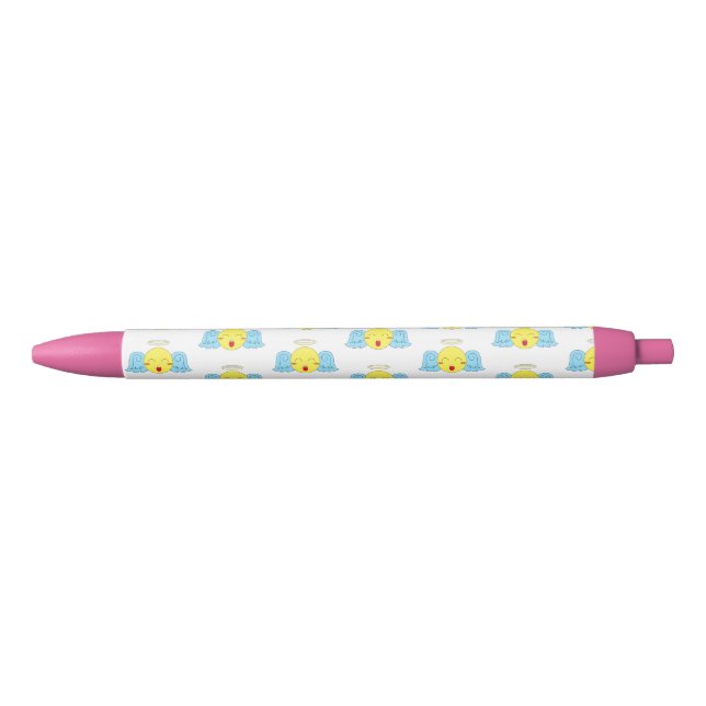 Angel Emoji Black Ink Pen (Front)