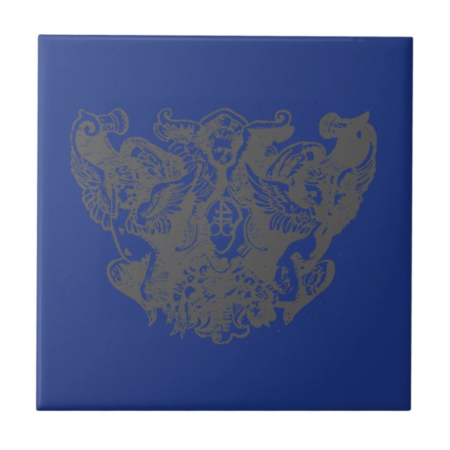 Angel Engelsputte Coat of arms Emblem baroque Tile (Front)