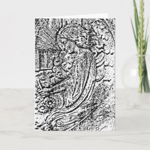 Angel Engraving Elegant Greeting Card