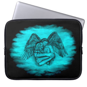 Angel Eros in Love , black and green design Laptop Sleeve