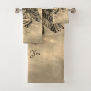 Angel Eros in Love , I Love You Bath Towel Set