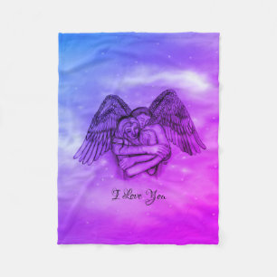 Angel Eros in Love , I Love You Fleece Blanket
