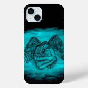 Angel Eros in Love in black and green design iPhone 15 Mini Case