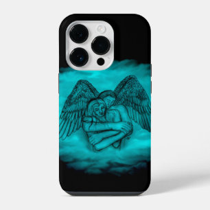 Angel Eros in Love in black and green design iPhone 14 Pro Case