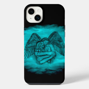 Angel Eros in Love in black and green design iPhone 14 Plus Case