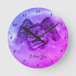 Angel Eros in Love Round Clock