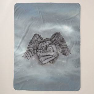 Angel Eros in Love Sherpa Blanket