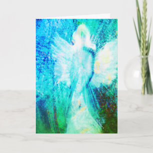 Angel Ethereal Aqua Thinking of You Greeting Card