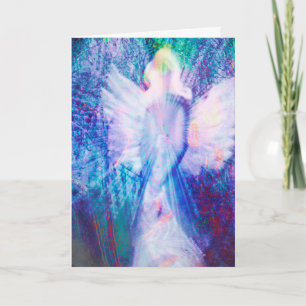 Angel Ethereal Blue Thinking of You Greeting Card