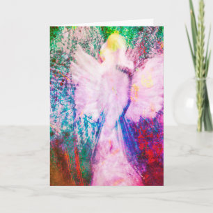 Angel Ethereal Pink Rainbow Greeting Card